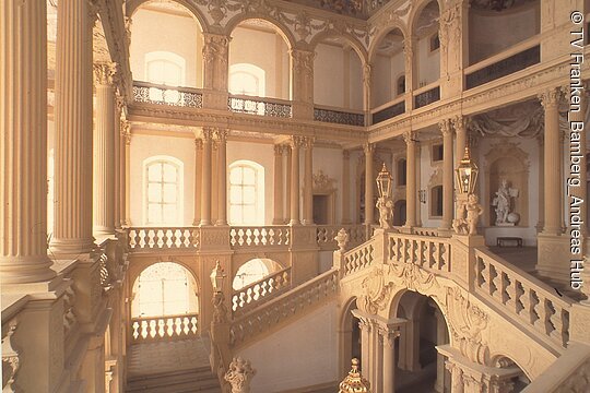 Das Schloss Weissenstein in Pommersfelden ist ein repräsentatives Glanzstück des fränkischen Barocks.