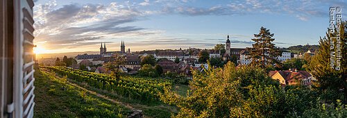 Panoramablick über die Alstadt von Bamberg vom MIchaelsberg aus.